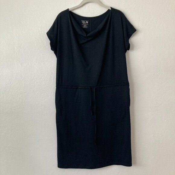 Mountain Hardwear Black Exercise Dress Cowl Neck Cap Sleeve Travel Errands Basic - Picture 1 of 11